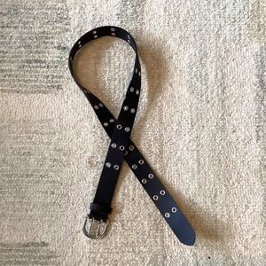 Black silver hole belt